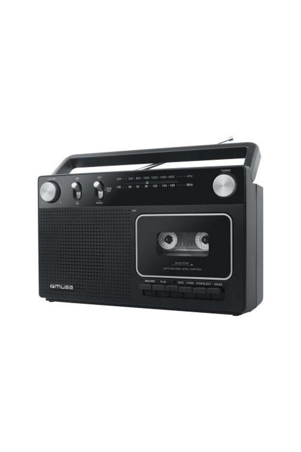 Muse-MUSE M-152 RC Cassette Radio, Analog FM/MW Tuner, Built-in Microphone, Black 1