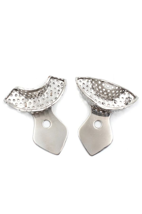 Choice-Anterior-2PCS Dental Lab Equipment Upper Lower Stainless Steel Impression Trays Autoclavable Teeth T 1