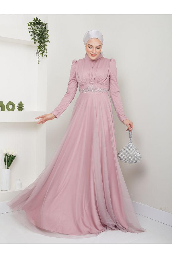 TesettürButik-Sultan Hijab Evening Dress 1