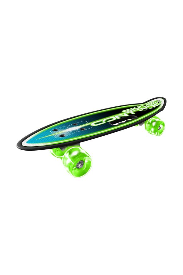 Homio-Skateboard Copii, 55x15 cm, roti luminoase fara baterii, multicolor, Skids Control Handle and Light 1