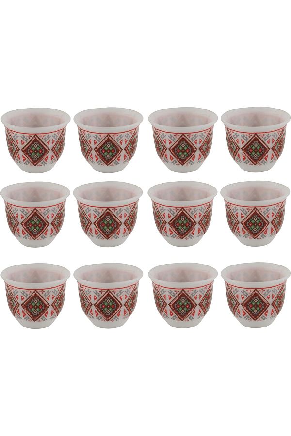 ALSAIF-Set Of 12 New Java Mugs From , Medium Size, Gray, Ceramic 1