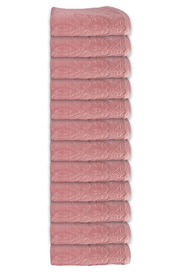 Özdilek-Pink 50X90 cm 12-Pack Özdişek Curve Towels 1