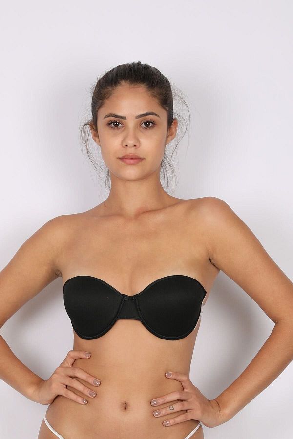 MOONLİGHT-Sutien negru pentru femei cu spate transparent B Cap 2138 (UMPLUT INTERIOR) 1