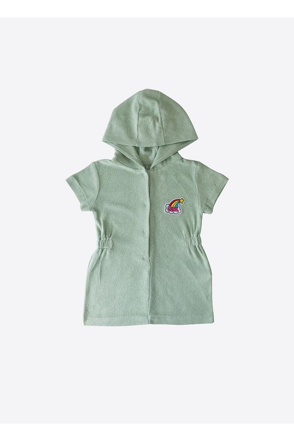 kitikate-Organic Girl Towel Beach Dress Green Pareo 1