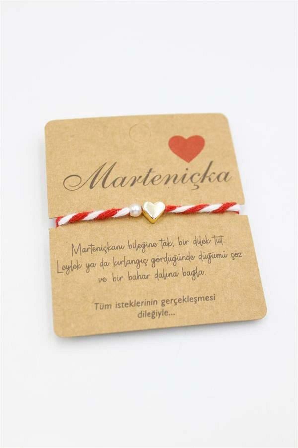 MENESSA-Heart Marteniçka Bracelet - Red 1
