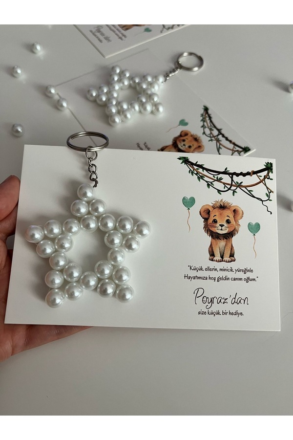 Home 50 Adet Bebek Doğum, Mevlid Hediyelik Yıldız Anahtarlık