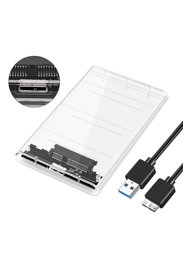 Choice-USB TO MICRO USB3.0 External HDD Case 5Gbps 2.5 Inch Transparent Hard Disk Case Hard Drive Enclosure 1