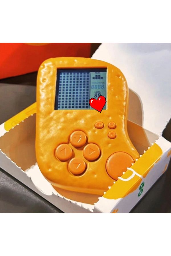 JIMITU-game machine Portable Fried Chicken Nugget Shape Gameboy Peripheral Toy Handheld Game Players Consol 1