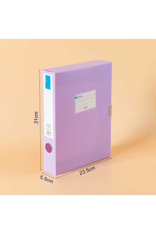 Choice-PURPLE Morandi file box, A4 folder, file box, Velcro fastener storage bag, data book, office storage 1