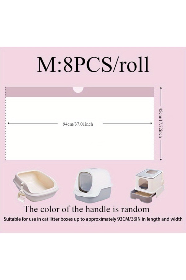 Choice-3Rolls M 1/2/3Rolls Disposable Cat Litter Bags Disposable Pet Waste Bag with Drawstring Quick Clean 1