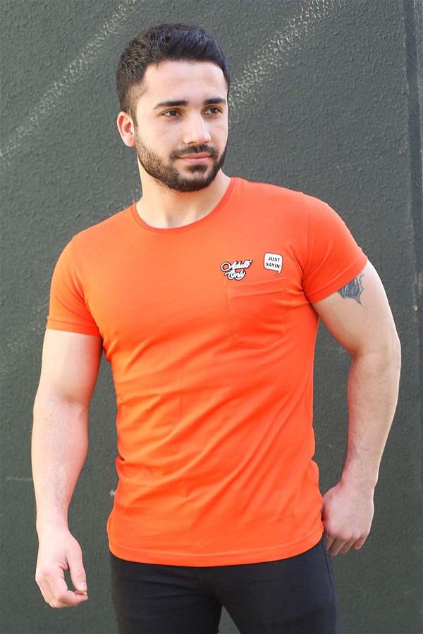 Madmext-Wappendetailliertes oranges T-Shirt 3037 1