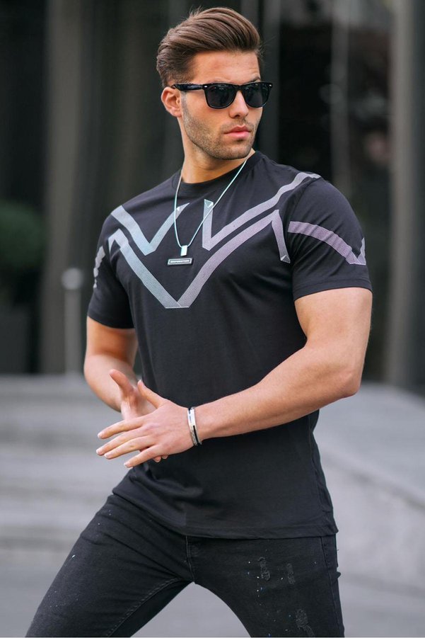 Madmext Black T-Shirt 5369