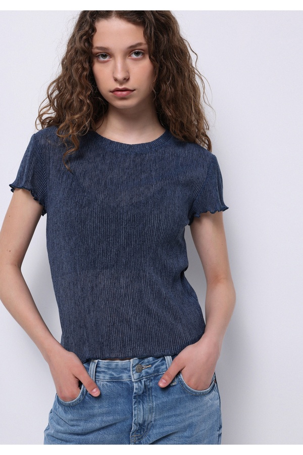 Colin's-Tricou albastru cu mânecă scurtă pentru femei Regular Fit 1