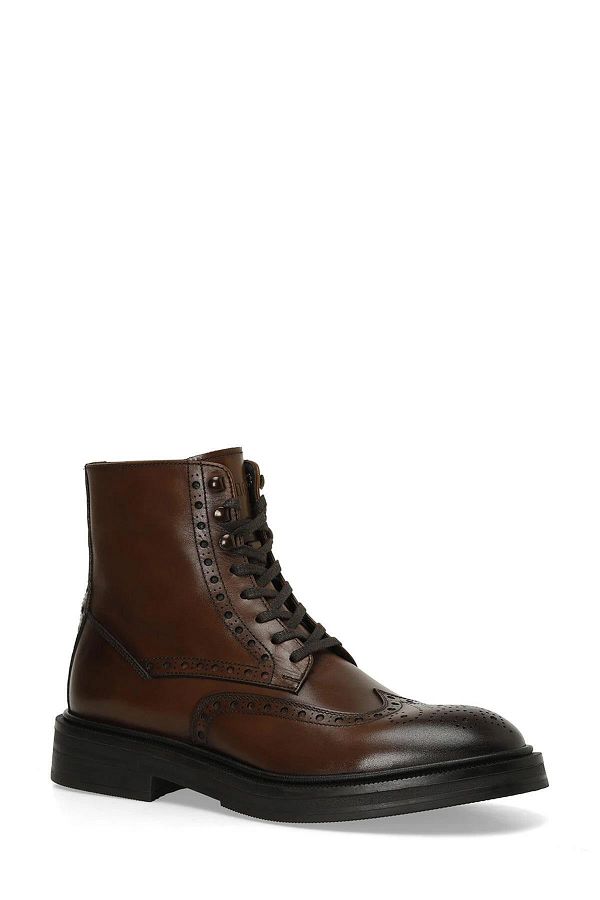 İnci-İnci Minsk Tan Men's Genuine Leather Classic Boots 1