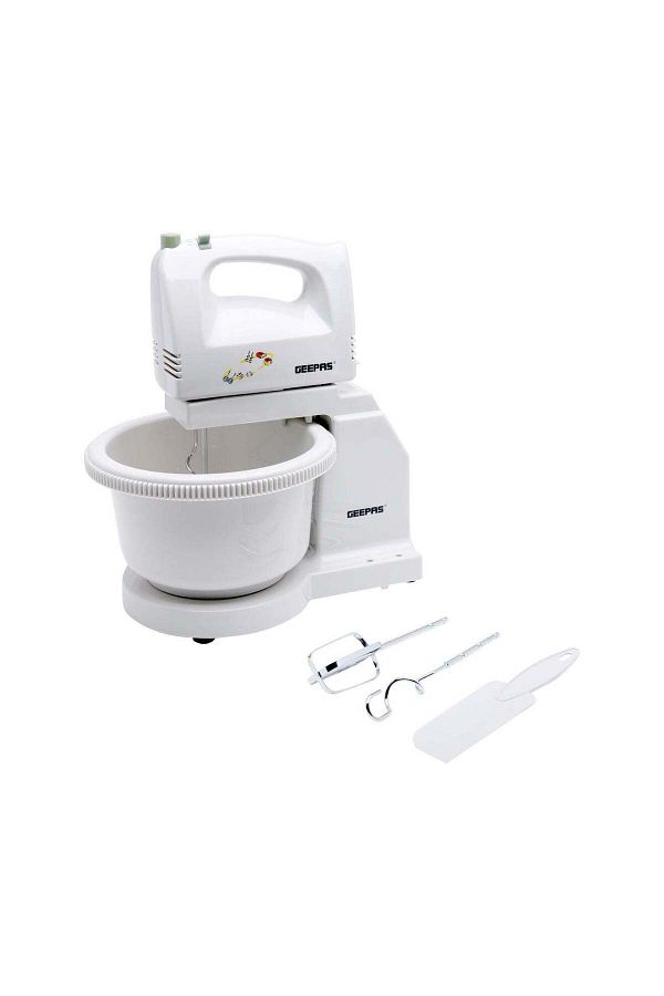 Geepas-Handheld Mixer With Stand And Bowl 200.0 W GHB2002 White 1