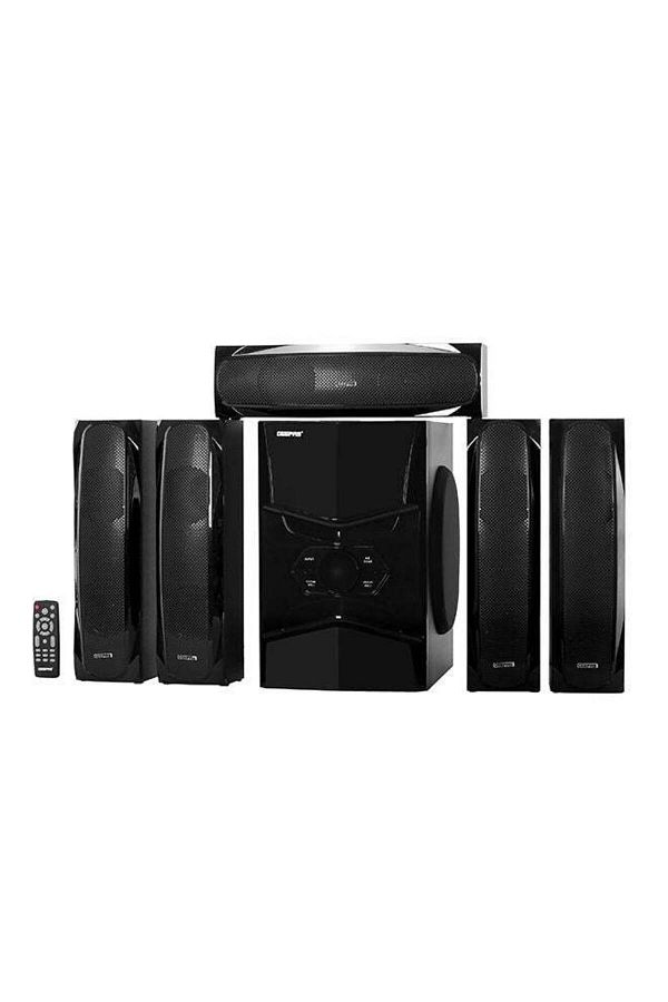 Geepas-5.1 Channel Multimedia Speaker System With Remote Control- FM Radio, Bluetooth, USB Input, SD Card R 1