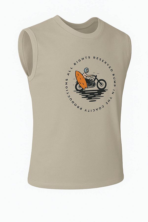 trender-Tricou fără mâneci pentru bărbați Stone Print Motocicletă 1