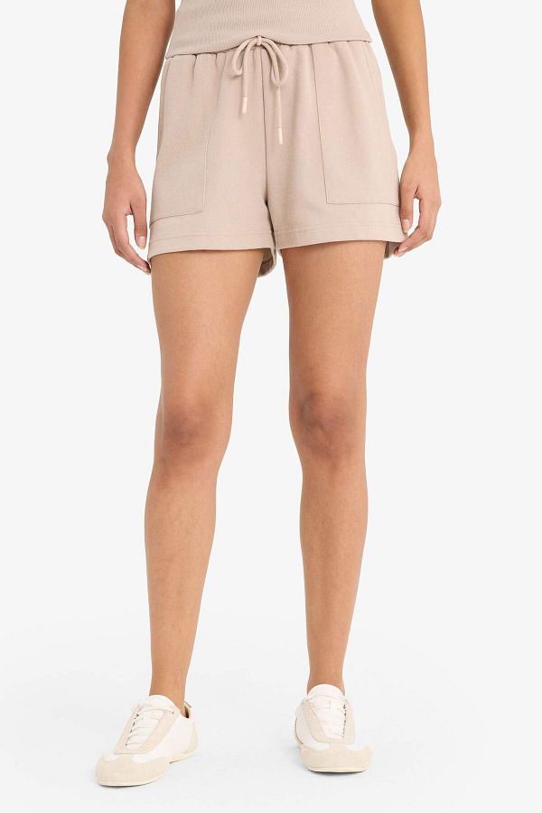 DeFacto-Regular Fit Stretchy Waisted Lace up Bermuda Shorts D3327Ax25Sp 1
