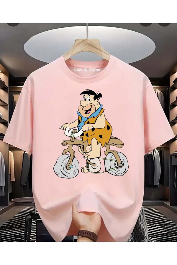 New Shine-Fred Flintstone Printed Oversize T-Shirt 1