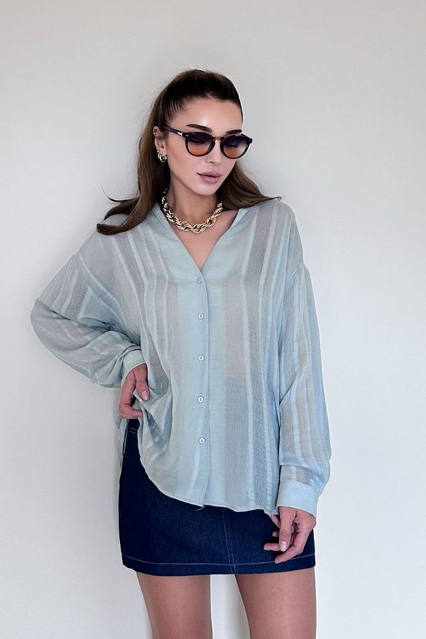 Modamesta-Lola Transparent Women's Oversize Shirt 1