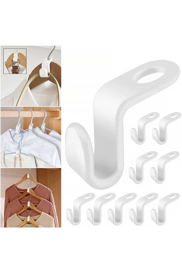 Soillium-Multi Hanger 10-Pack, Space-Saving Practical Hanger Hooks Set Organizer for Closet 1
