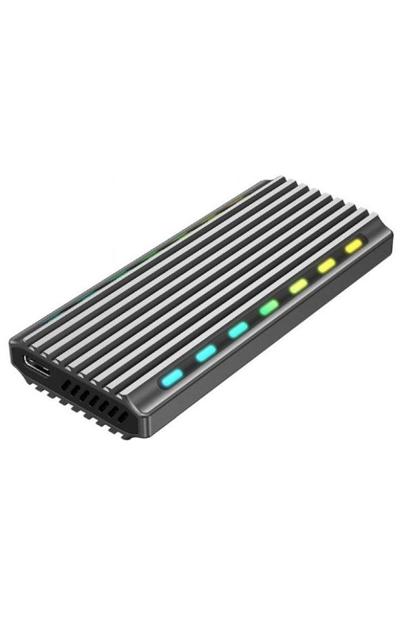 Gembird-Rack extern GEMBIRD, pt. SSD, M.2, M.2, interfata PC USB 3.1, RGB LED backlight, aluminiu (Argintiu) 1