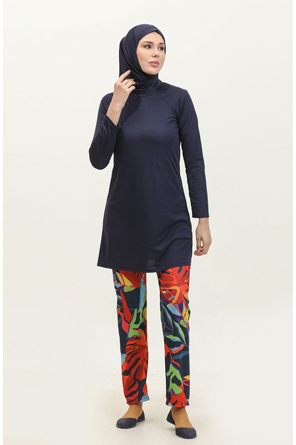 sefamerve-Costum de baie Hijab Bleumarin - Model 2401-01 1