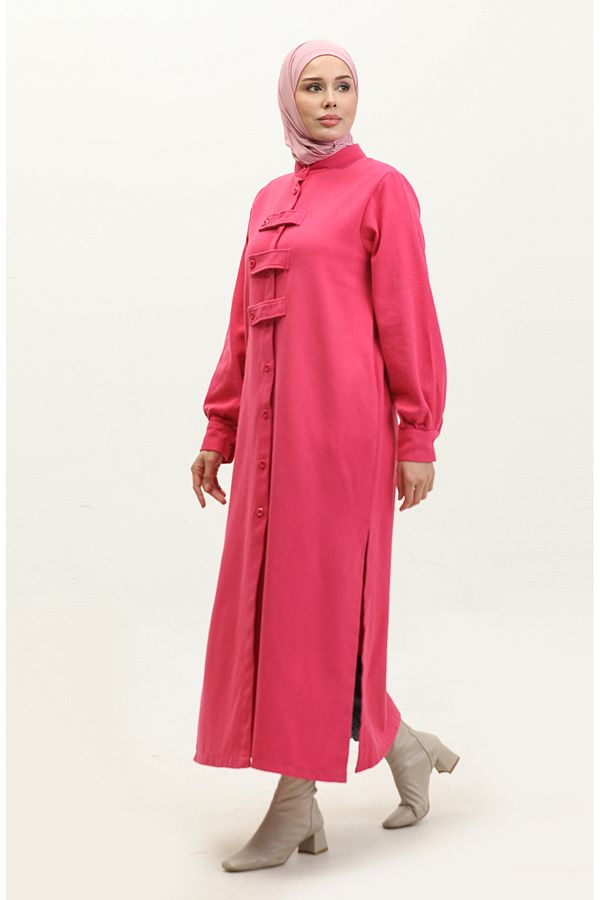 sefamerve-24K2023-06 Fuchsia Gabardine Cap - Buttoned 1