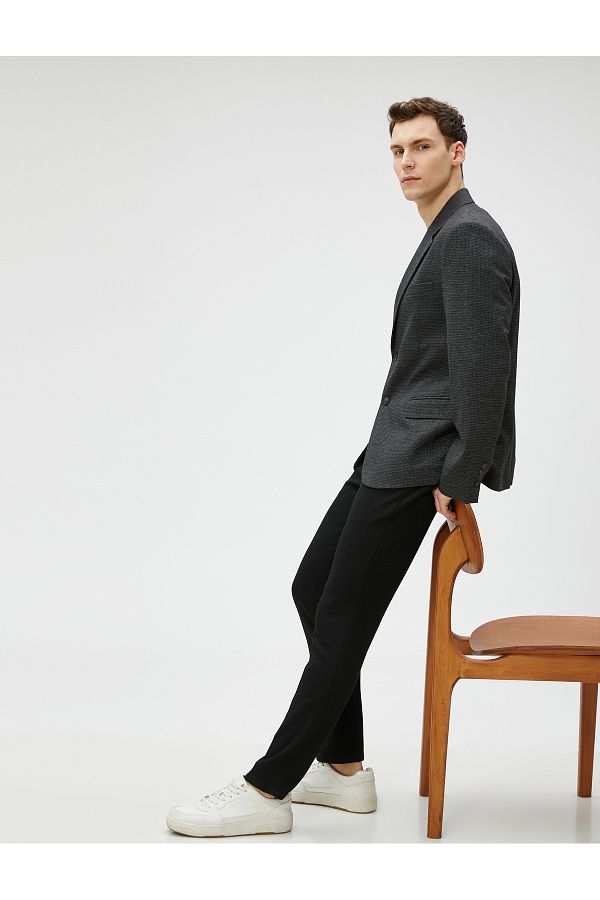 Koton-Blazer Jacket Buttoned with Stitching Detail and Pockets 1
