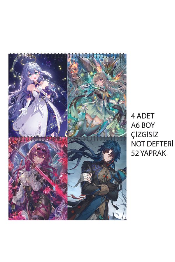 nihonwosekai-Honkai Star Rail Anime A6 Size Notebook Set Unlined 52 Sheets 1