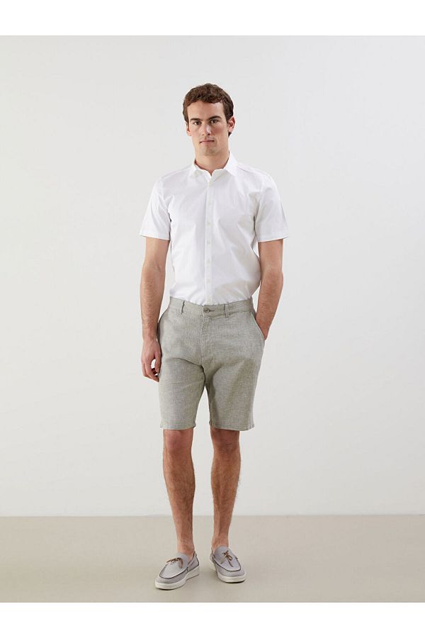 LC Waikiki-Lcwaikiki Classic Standard Fit Linen Blend Men's Shorts t t 1