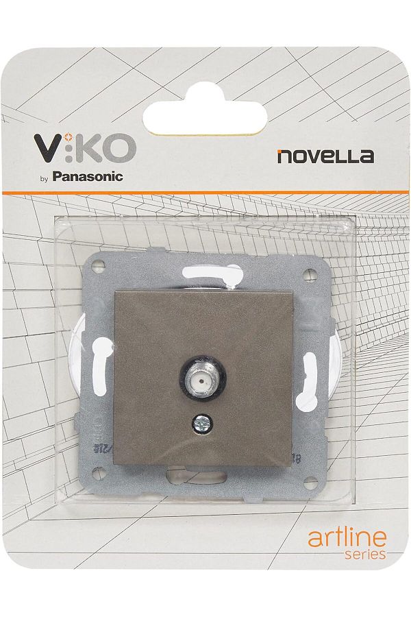 STOREMAX-Sbl Nt Anthracite Satellite Socket F Kon 10 Db Mek+Button Cover Sblshp 1064356 1