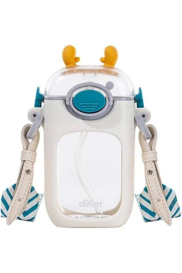 STOREMAX-Sbl 400ml Tritan Children's Water Bottle with Strap, Straw and Animal Ear (White) Sblshp 1064356 1
