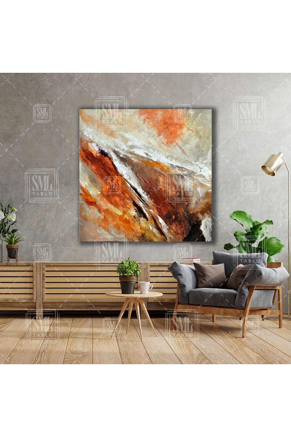 SML TABLO-Marble Look Soft Colors Abstract Decorative Square Canvas Painting 1