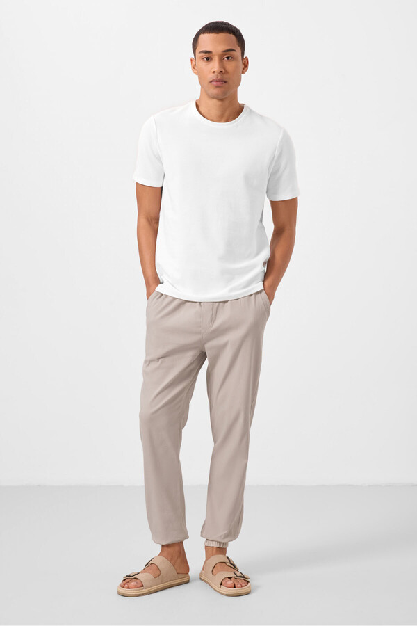 TOMMY LIFE-Ανδρικό παντελόνι Stone Standard Fit Woven Ελαφρύ εύκαμπτο Chino - 82176 1