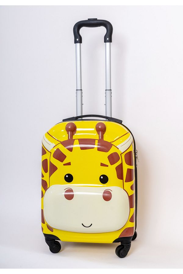 Mnuk-Giraffe Hard-Sided Polycarbonate Kids Trolley Bag-16 Inches- Yellow 1