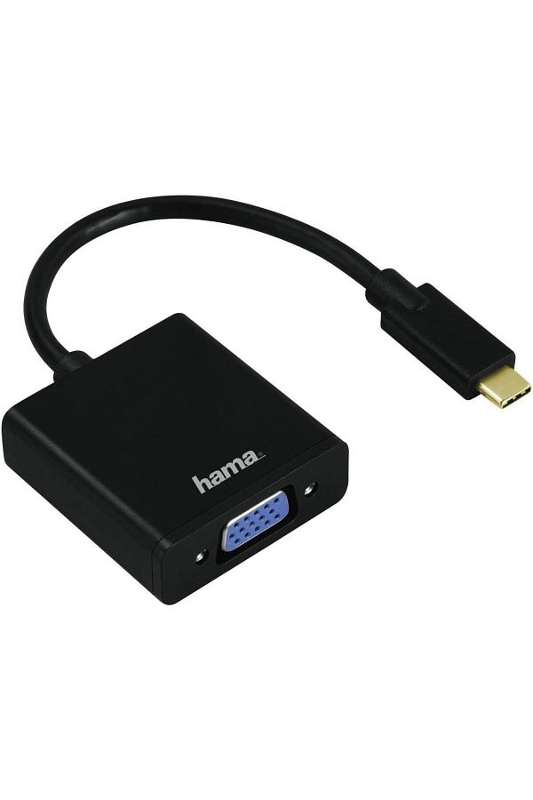 Hama-Hama 135727 Full HD USB-C Adapter for VGA, Black 1