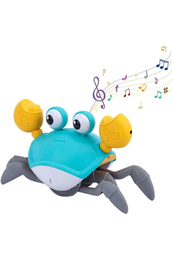 Generic-Crawling Crab Baby Toy – Interactive Running Music Toy with Lights & Obstacle Avoidance for Toddlers 1