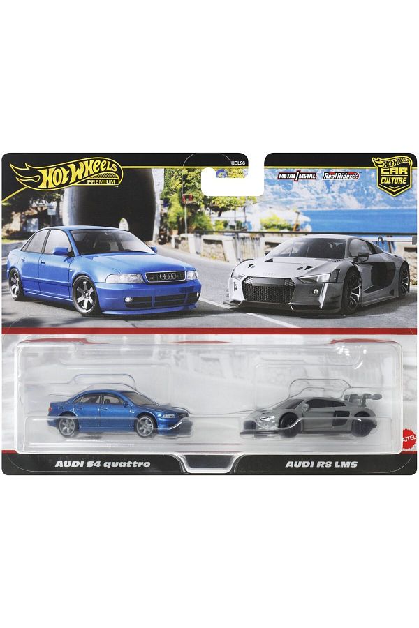 HOT WHEELS-Set of 2 Hot Wheels metal cars - Audi S4 Quattro and Audi R8 LMS 1