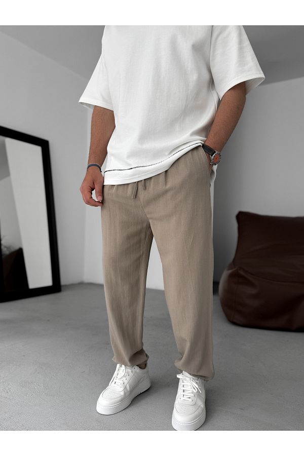 BYBASICMAN-Light Brown Thin Regular Cotton Pants Yp-5022 1