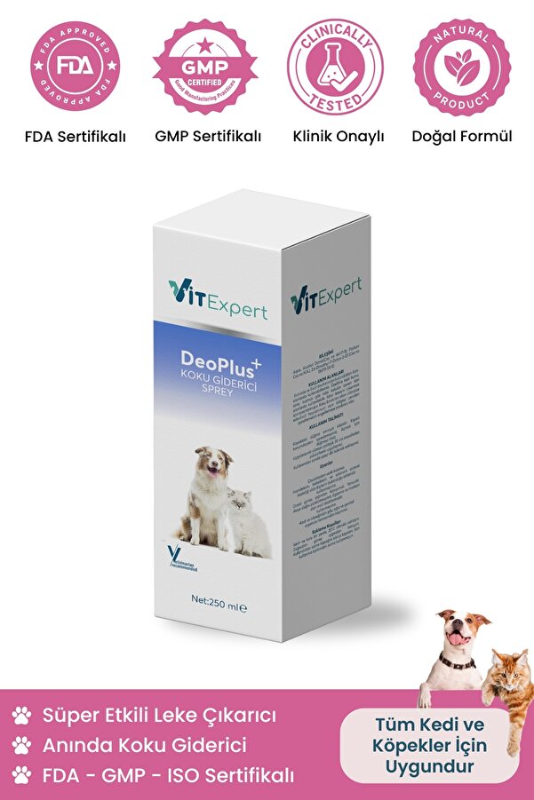 Vitexpert Köpek İdrar Tuvalet Çişi Koku Giderici Leke Çıkarıcı Çok Amaçlı Bebek Pudrası Kokulu Sprey