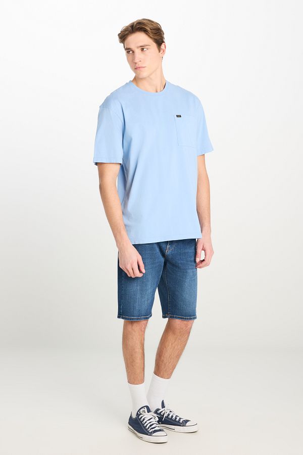 Lee-Szorty jeansowe męskie - Regular Fit, Stone, L24108358, 5 kieszeni jeansowych szorty 1