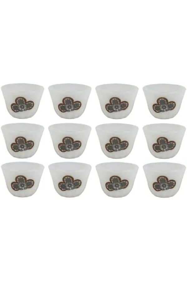 ALSAIF-Java Cup Set, 12 Pieces, White And Gold, Size L, Model 5143/g2/l 1