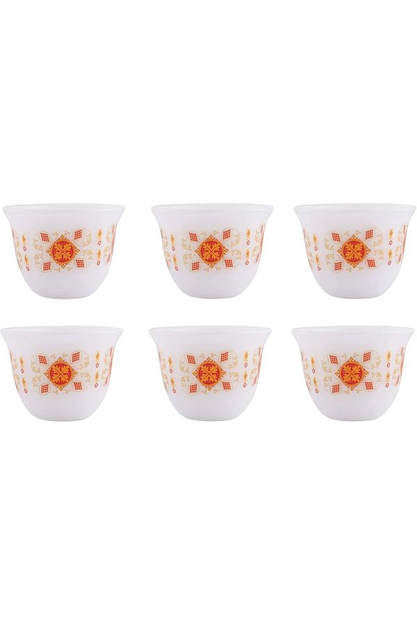 ALSAIF-Java Cup Set, 3 Pieces With Sword Design, Set Of 6 From Al Saif, Size L, Multi Colors 1