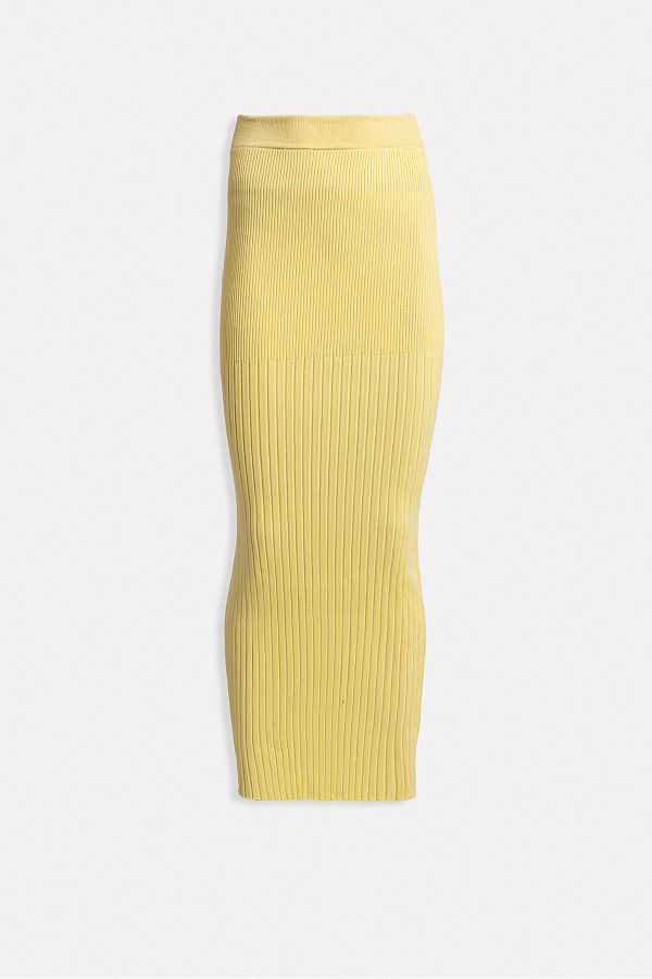 Black Fashion-High Waist Textured Yellow Skirt 1