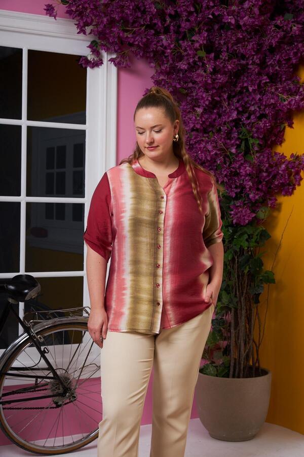 Imagine Giyim-Batik Patterned Large Size Judge Collar Shirt Style Owner and Modern Look 1
