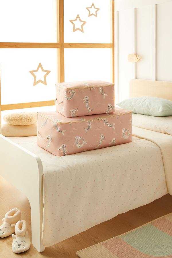 Ocean Home Textile 2'li Deniz Kızı Bebek Çocuk Baza Altı Yastık Yorgan Kazak Hurcu