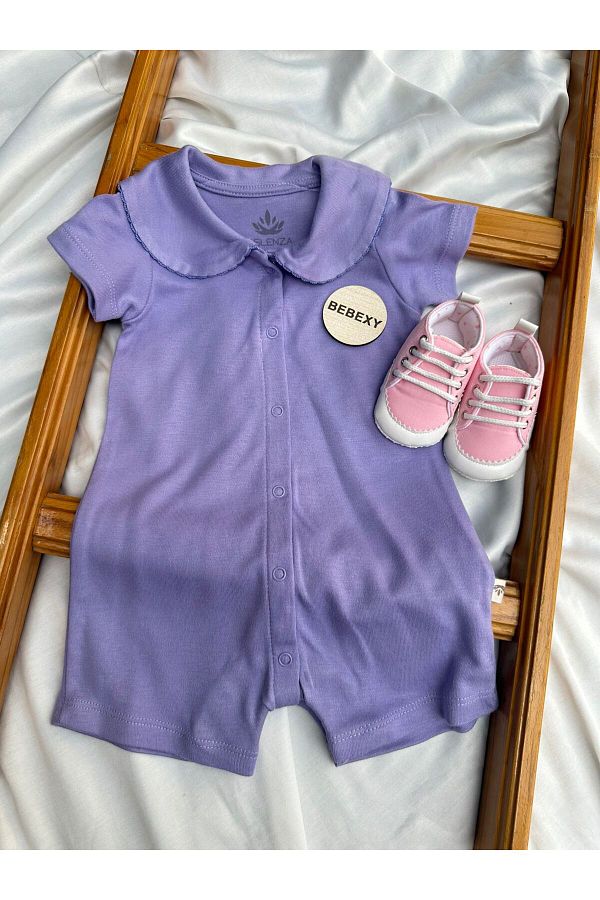 BEBEXY BUTİK-Collared Organic Baby Rompers 1