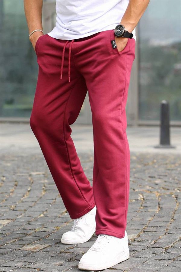 Madmext-Pantaloni de sport de bază roșii Claret 5479 1