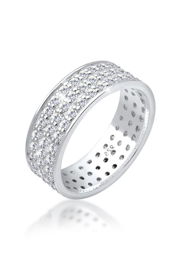 ELLI-Ring Damen Bandring mit Kristallen in 925 Sterling Silber 1